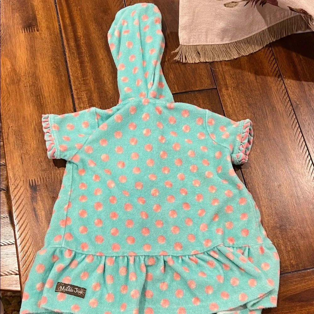 Matilda Jane Aqua and Coral Kids Swim Coverup 6-12 months